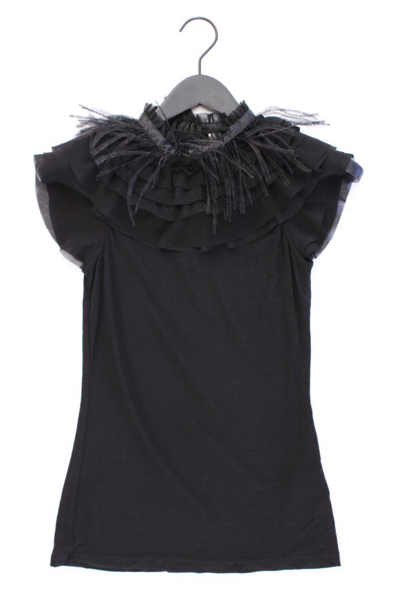 Vila Shirt mit Federkragen Gr. XS Kurzarm schwarz aus Viskose