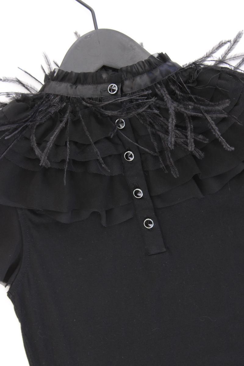 Vila Shirt mit Federkragen Gr. XS Kurzarm schwarz aus Viskose