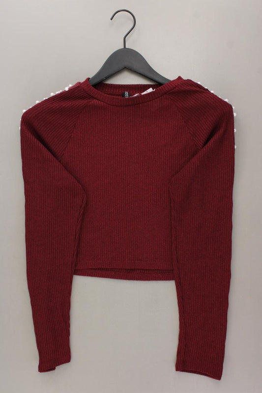 H&M Divided Crop Shirt Gr. S Langarm rot aus Polyester