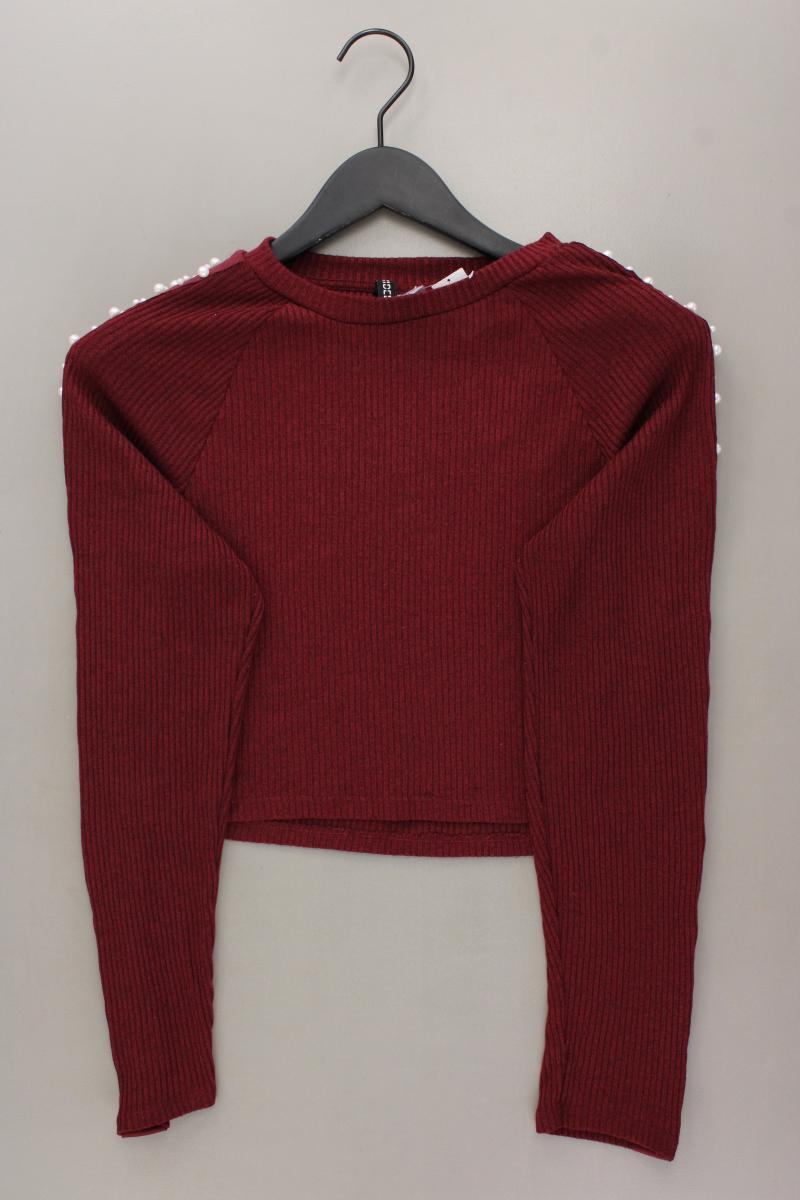 H&M Divided Crop Shirt Gr. S Langarm rot aus Polyester