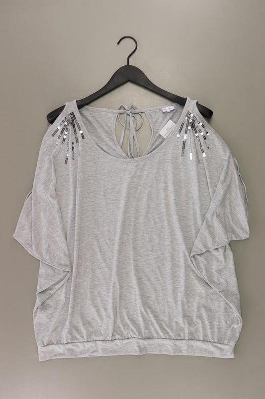 Lascana Oversize-Shirt Gr. 48 Weite Ärmel mit Pailletten grau aus Viskose