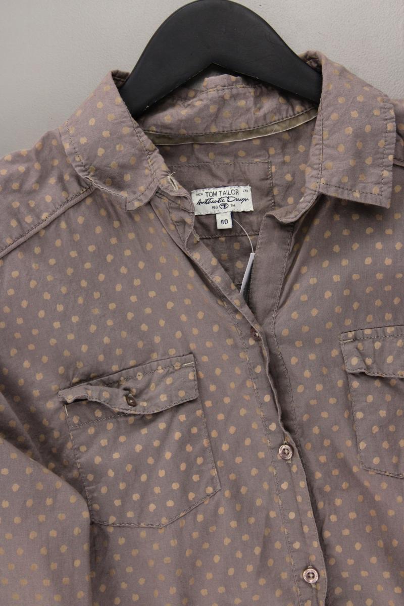 Tom Tailor (Denim) Langarmbluse Gr. 40 gepunktet braun