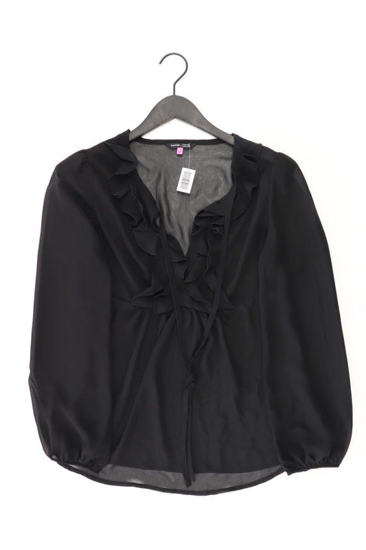 Rüschenbluse Gr. S Langarm schwarz aus Polyester