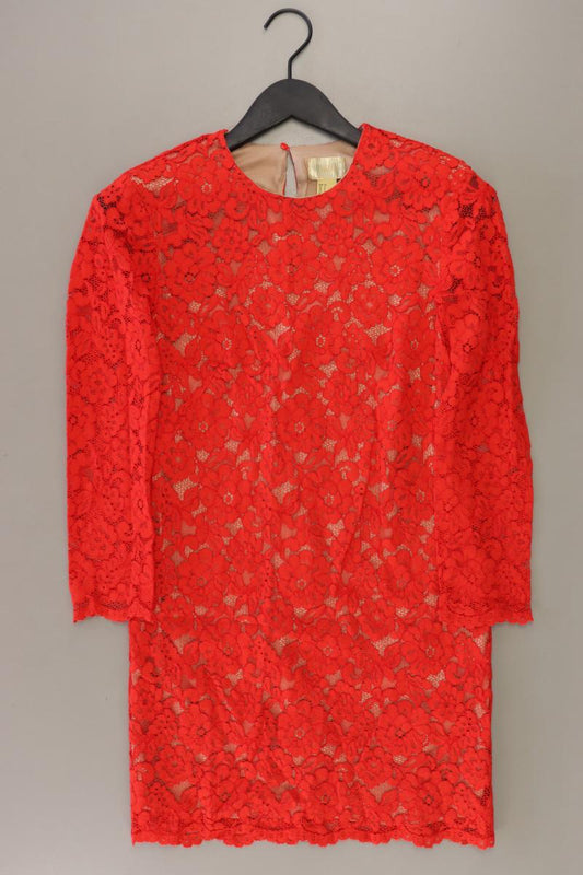 H&M Spitzenkleid Gr. 34 Langarm rot aus Polyester