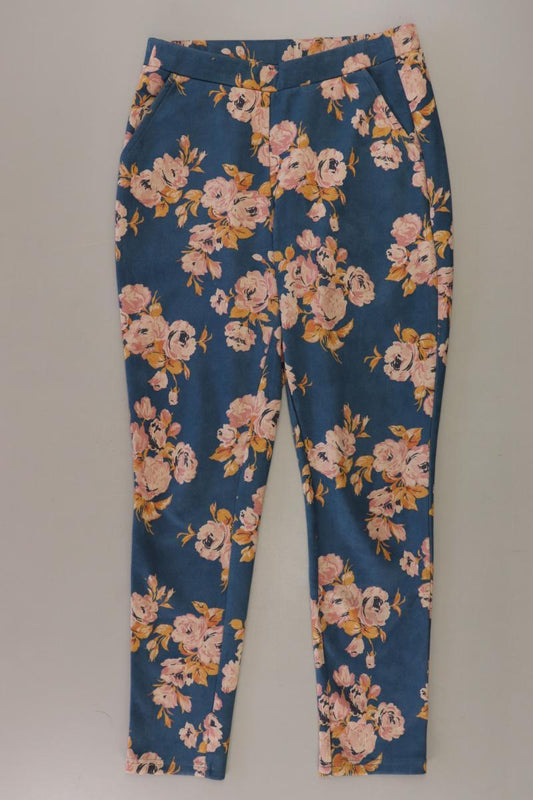 C'est Paris Hose Gr. 36 mit Blumenmuster blau aus Polyester
