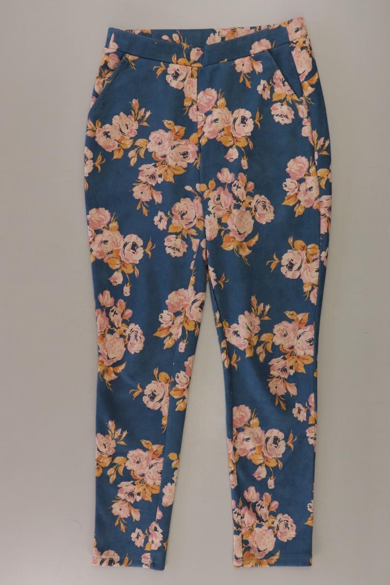 C'est Paris Hose Gr. 36 mit Blumenmuster blau aus Polyester