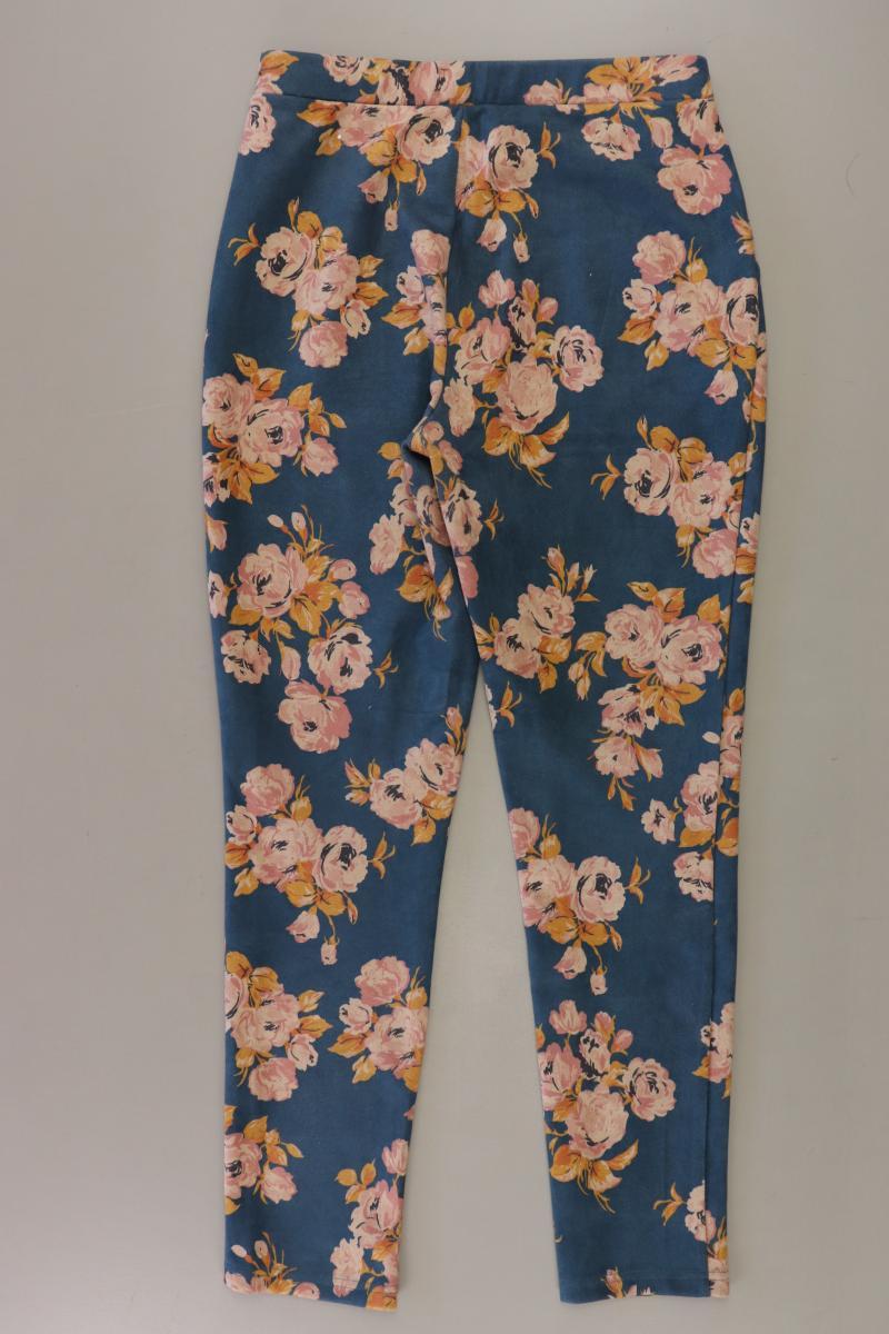 C'est Paris Hose Gr. 36 mit Blumenmuster blau aus Polyester