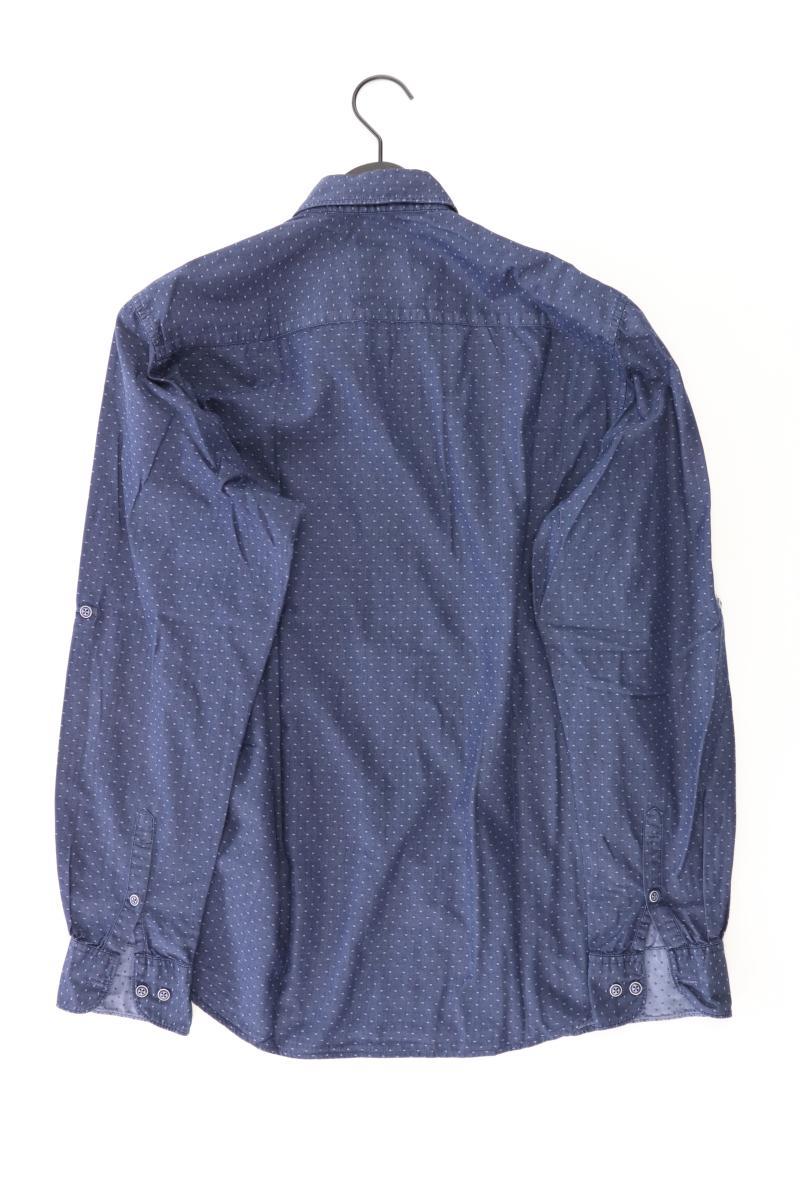 Lerros Langarmhemd für Herren Gr. M blau aus Baumwolle