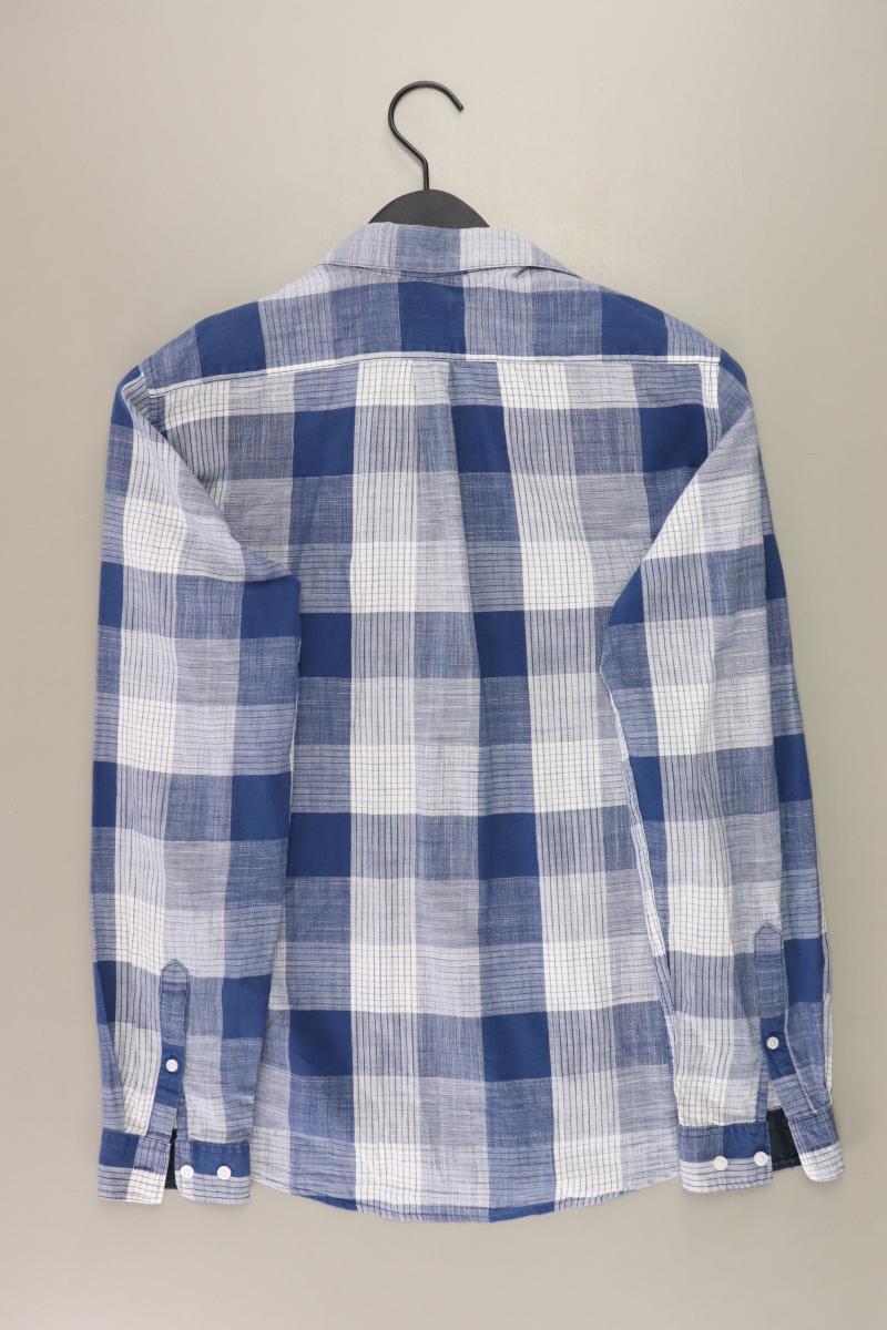 H&M Karohemd für Herren Gr. S kariert Langarm blau aus Baumwolle