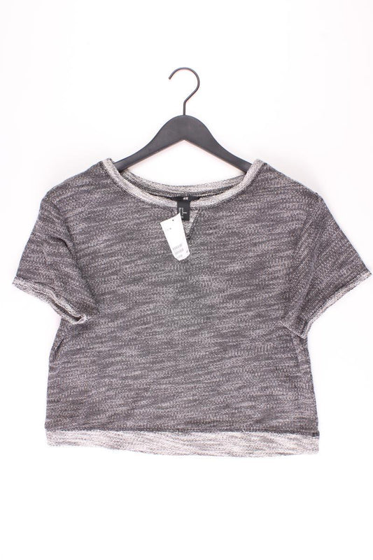 H&M Strickshirt Gr. M neu mit Etikett Kurzarm grau aus Baumwolle