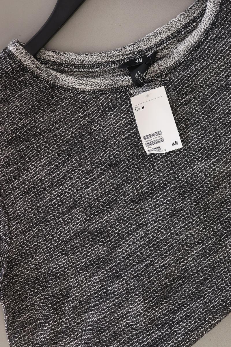 H&M Strickshirt Gr. M neu mit Etikett Kurzarm grau aus Polyester