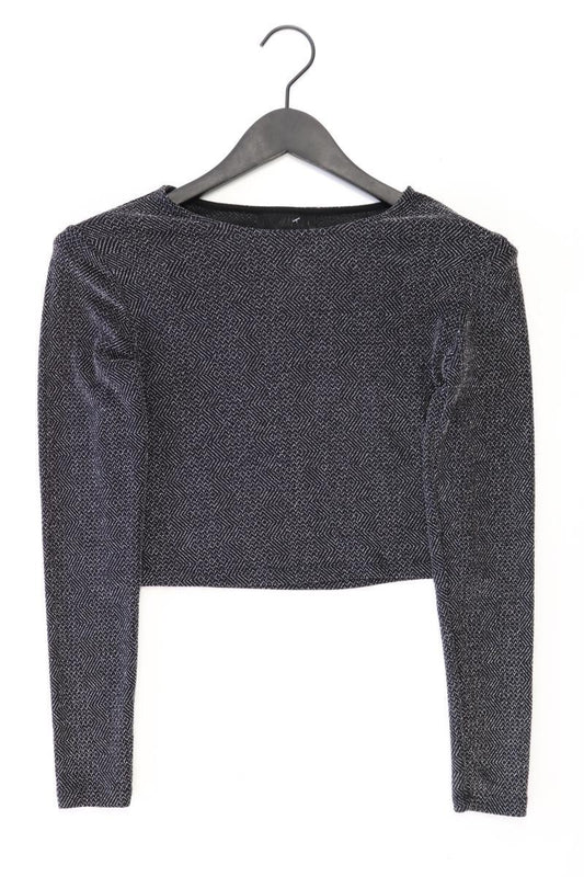 H&M Longsleeve-Shirt Gr. S Langarm mit Glitzer grau