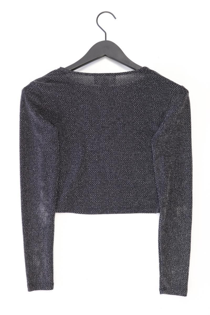 H&M Longsleeve-Shirt Gr. S Langarm mit Glitzer grau