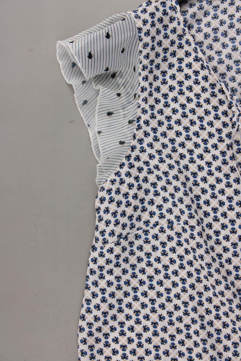 Oltre Rüschenbluse Gr. 40 mit Blumenmuster Kurzarm mehrfarbig aus Polyester