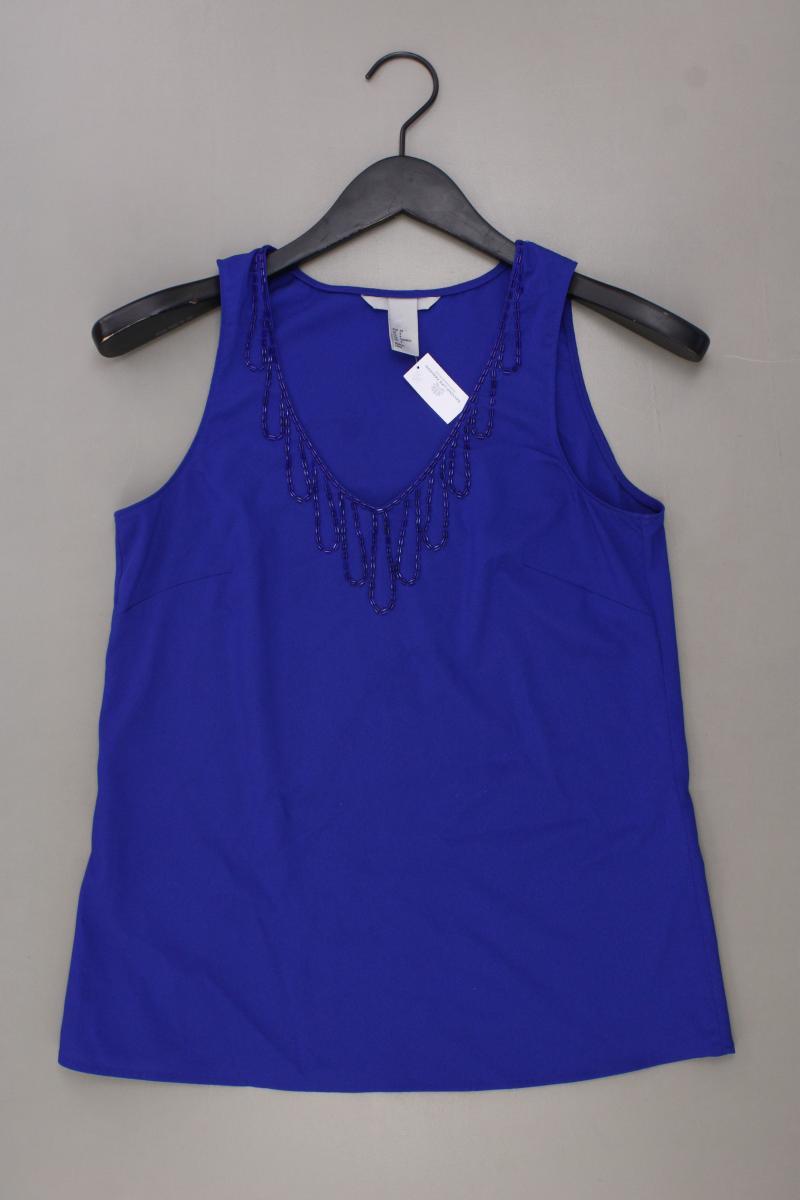 H&M ärmellose Bluse Gr. 34 blau aus Polyester