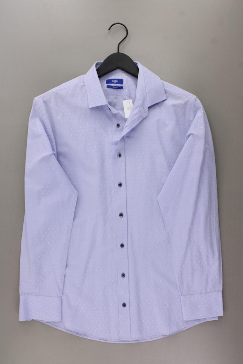 Kigili Hemd für Herren Gr. Hemdgröße 41/42 Langarm blau