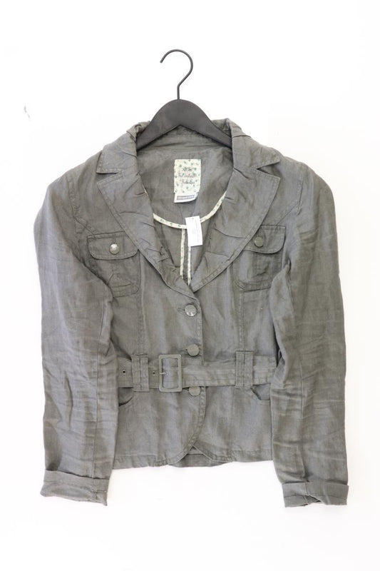 Street One Jacke Gr. 36 mit Gürtel grau aus Leinen