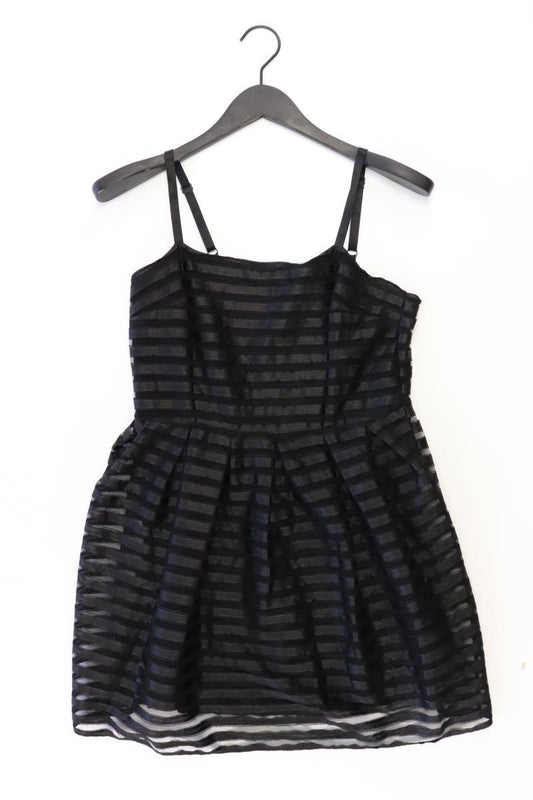 H&M Abendkleid Gr. M gestreift Träger schwarz aus Polyester