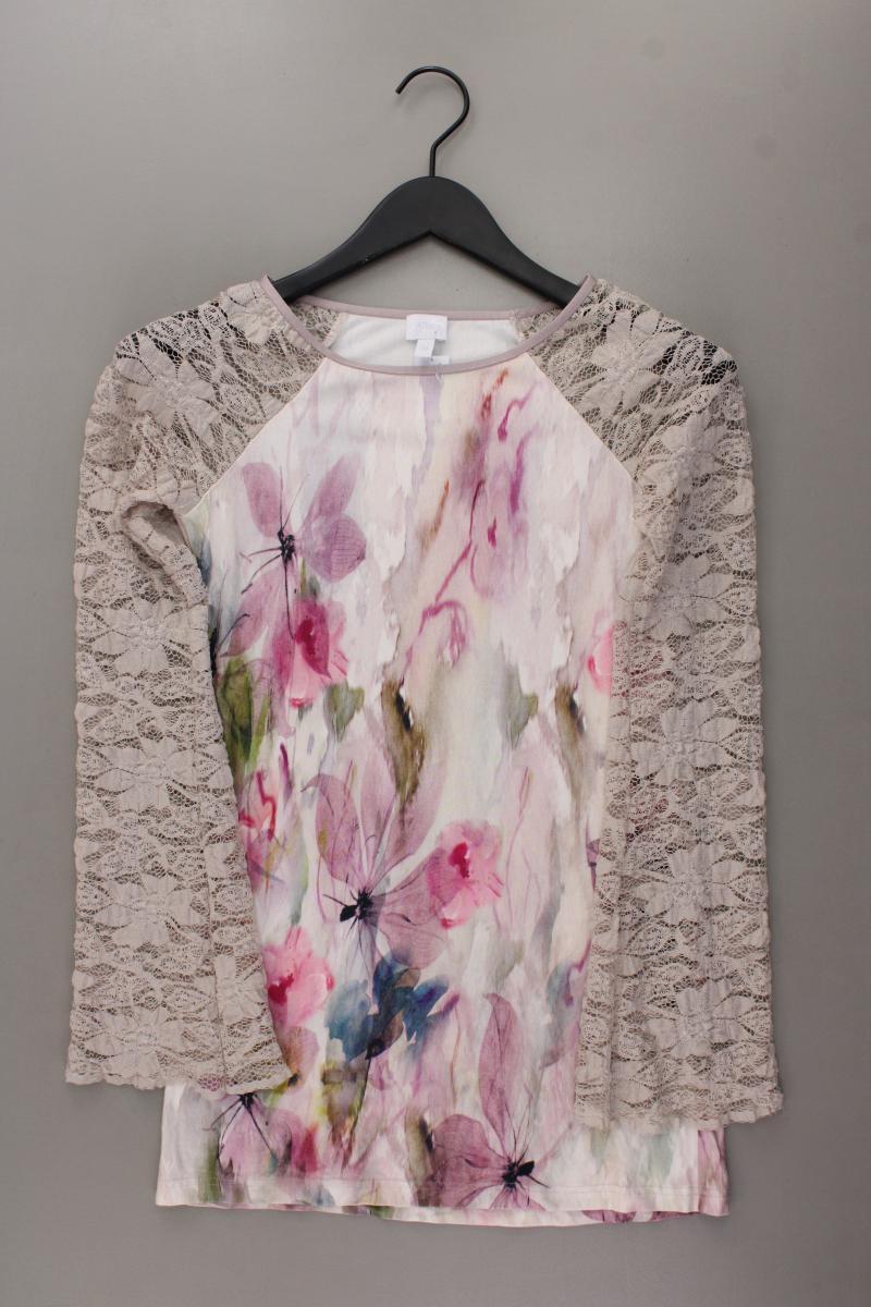 Alba Moda Shirt mit Spitze Gr. 34 mit Blumenmuster Langarm mehrfarbig