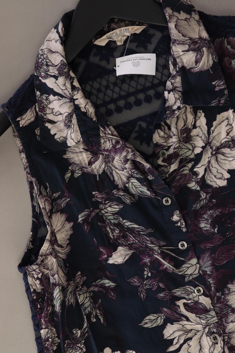 Garcia Jeans Ärmellose Bluse Gr. XS mit Blumenmuster blau