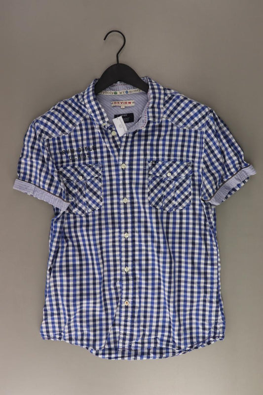 Review Karohemd für Herren Gr. L kariert Kurzarm blau aus Baumwolle