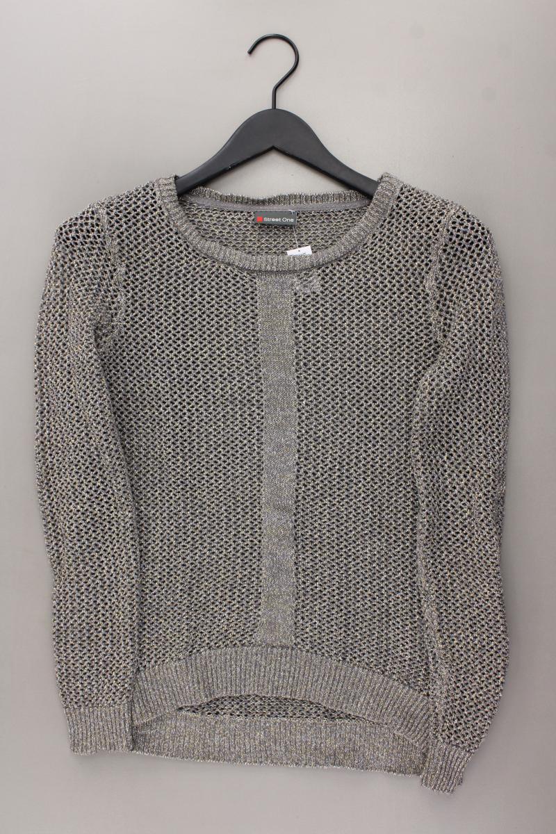 Street One Grobstrickpullover Gr. 38 silber aus Baumwolle