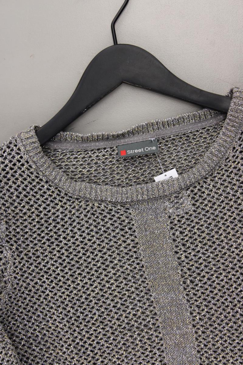 Street One Grobstrickpullover Gr. 38 silber aus Baumwolle