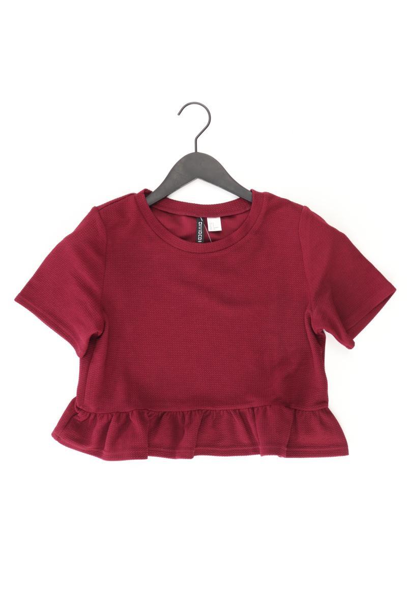 H&M Cropped Shirt Gr. S Kurzarm rot aus Polyester