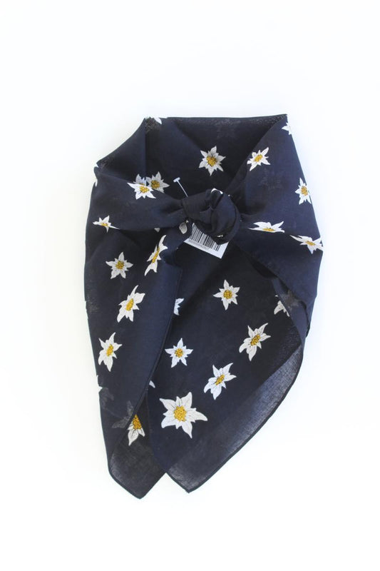 Tuch mit Edelweißmuster mit Blumenmuster blau