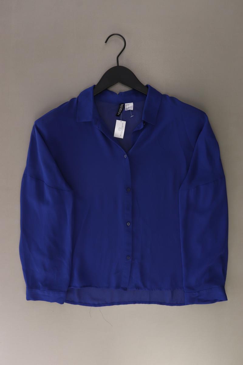 H&M Langarmbluse Gr. 34 blau aus Polyester