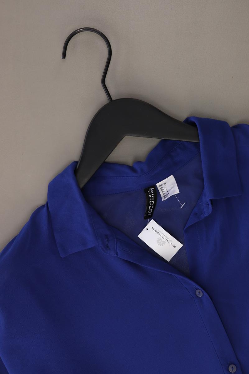 H&M Langarmbluse Gr. 34 blau aus Polyester
