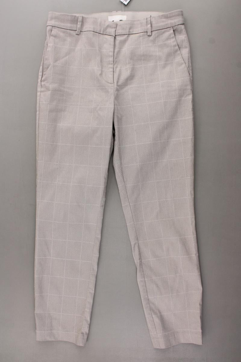 H&M Stoffhose Gr. 42 kariert creme aus Baumwolle