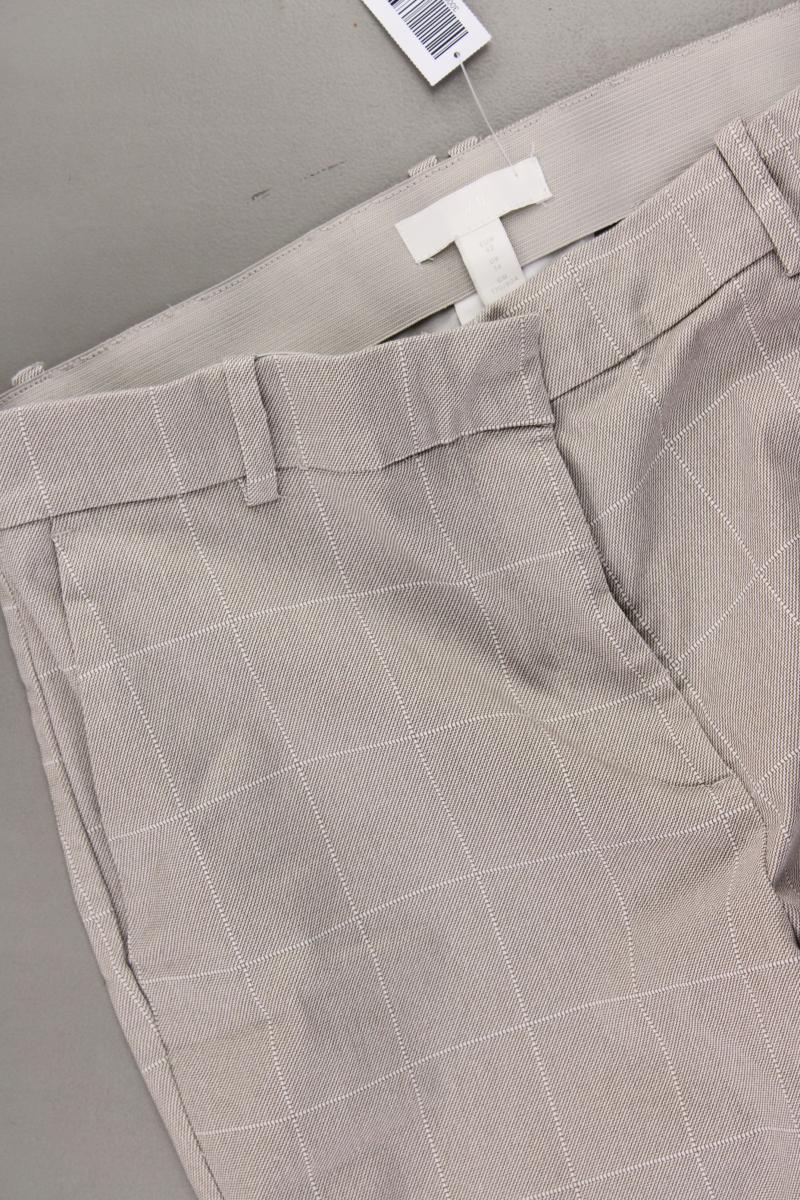 H&M Stoffhose Gr. 42 kariert creme aus Baumwolle