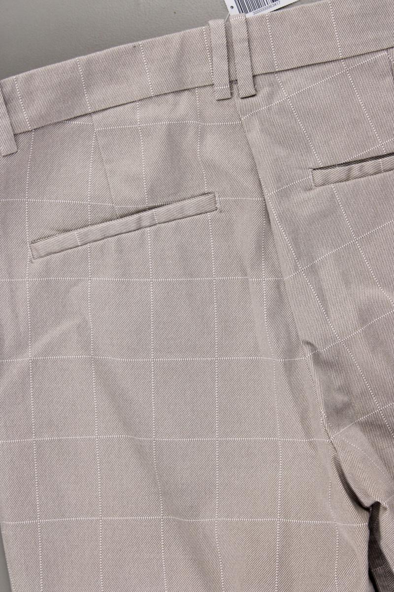 H&M Stoffhose Gr. 42 kariert creme aus Baumwolle