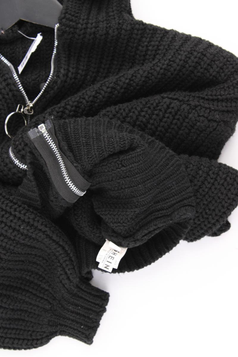 Shein Crop Sweatjacke Gr. S 3/4 Ärmel schwarz aus Polyester