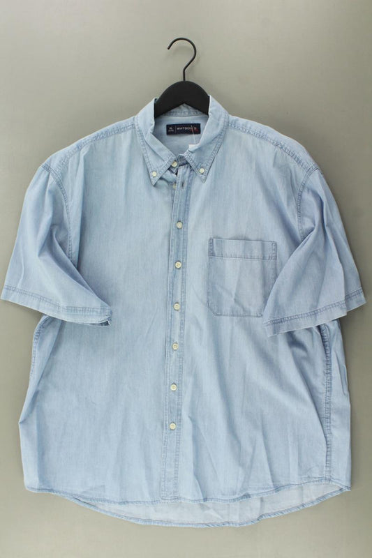 Kurzarmhemd für Herren Gr. XL blau aus Baumwolle