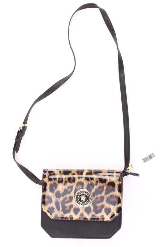 Umhängetasche mit Tierdruck schwarz aus Polyurethan