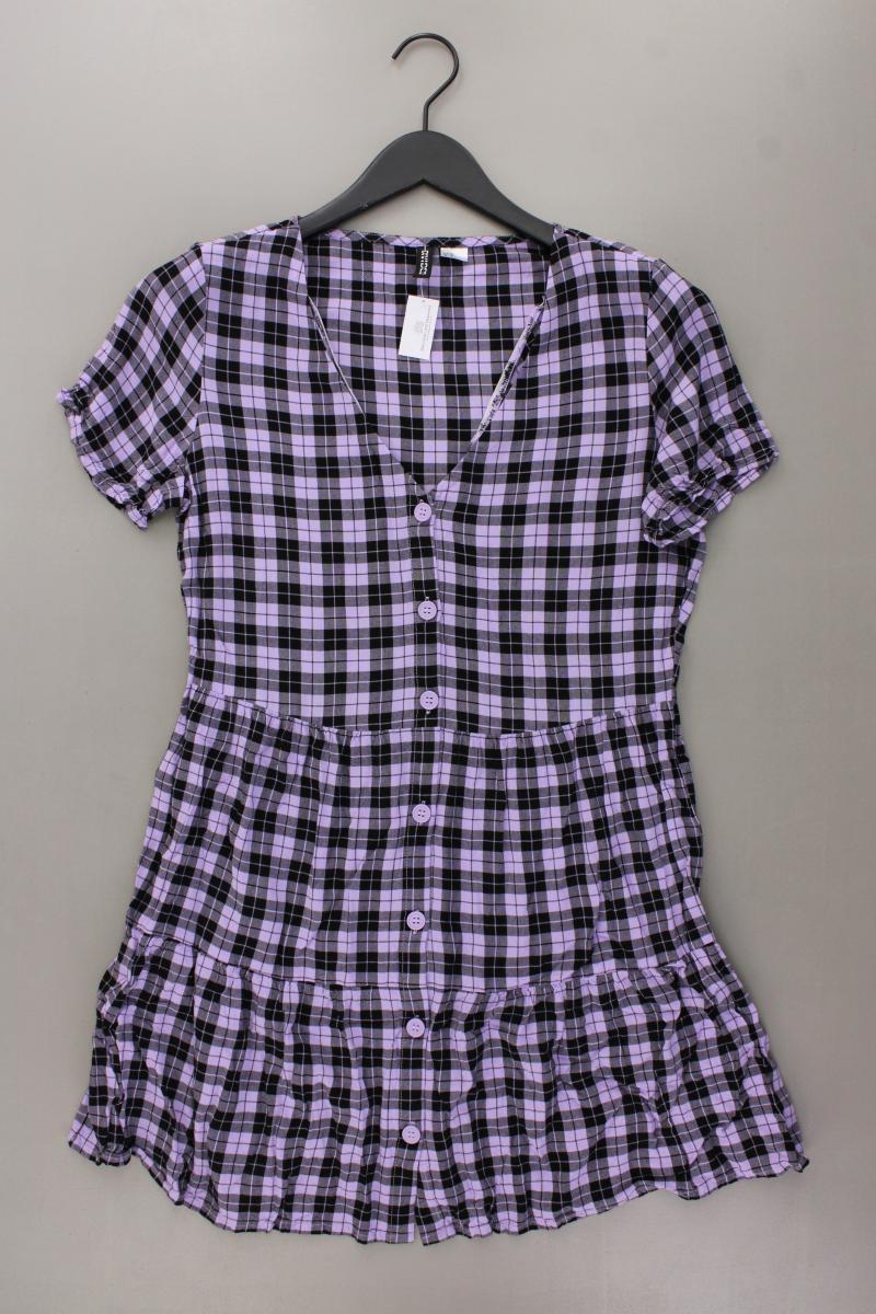 H&M Divided Minikleid Gr. 40 kariert Kurzarm lila aus Viskose