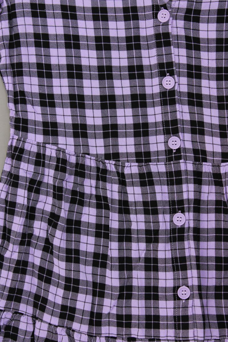 H&M Divided Minikleid Gr. 40 kariert Kurzarm lila aus Viskose