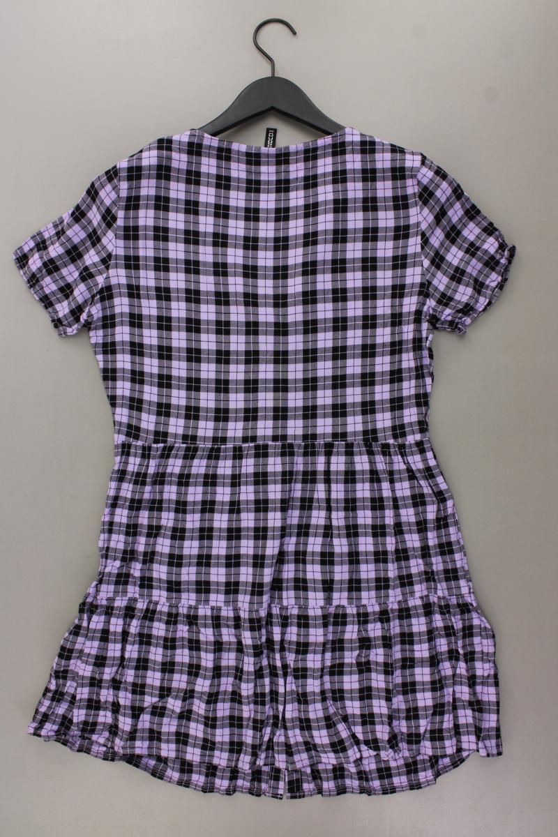 H&M Divided Minikleid Gr. 40 kariert Kurzarm lila aus Viskose