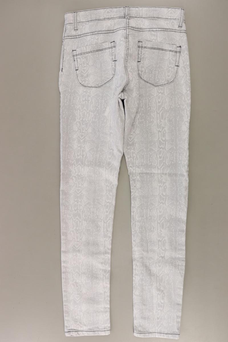 Skinny Jeans Gr. 40 mit Tierdruck grau aus Baumwolle