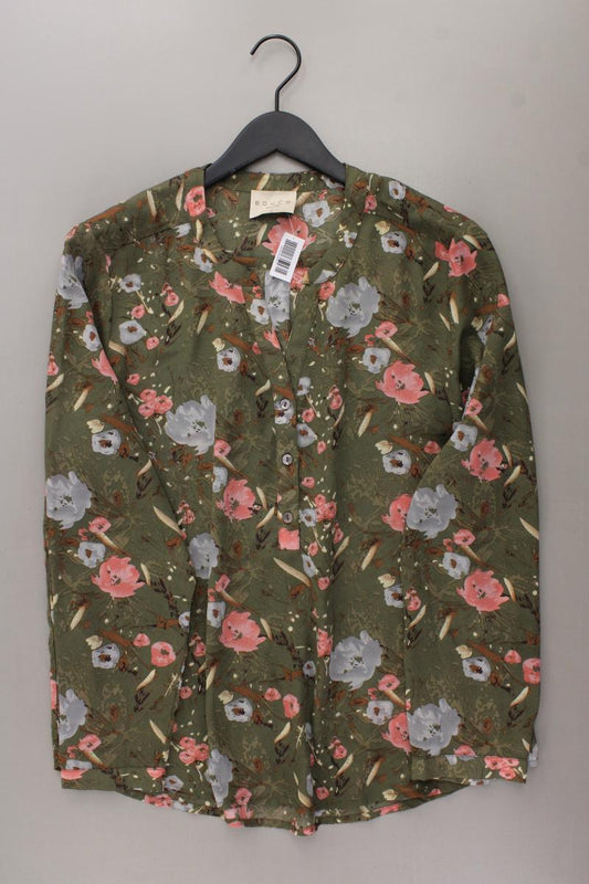 Culture Langarmbluse Gr. XL mit Blumenmuster olivgrün aus Polyester