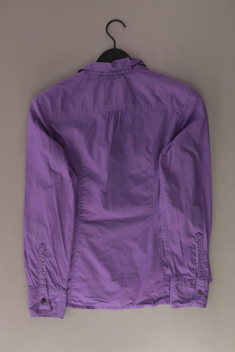 Esprit Rüschenbluse Gr. 40 Langarm lila aus Baumwolle