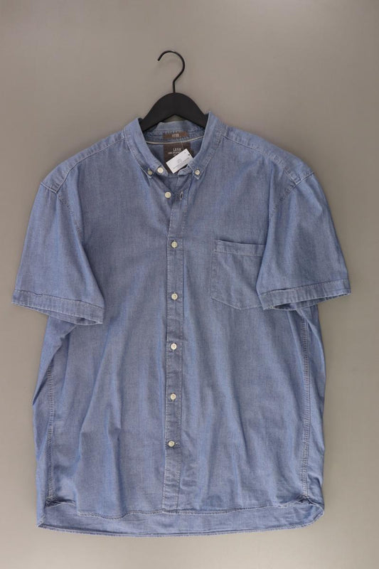 H&M Kurzarmhemd für Herren Gr. XL blau aus Baumwolle