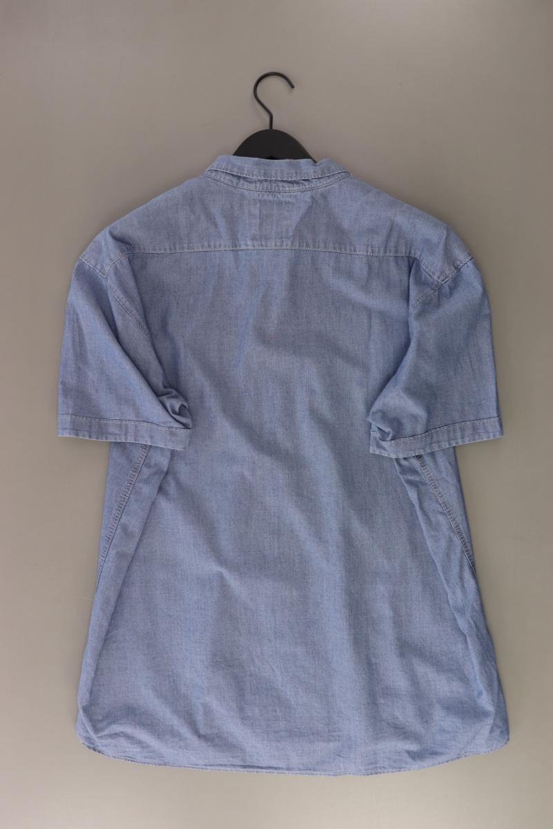 H&M Kurzarmhemd für Herren Gr. XL blau aus Baumwolle