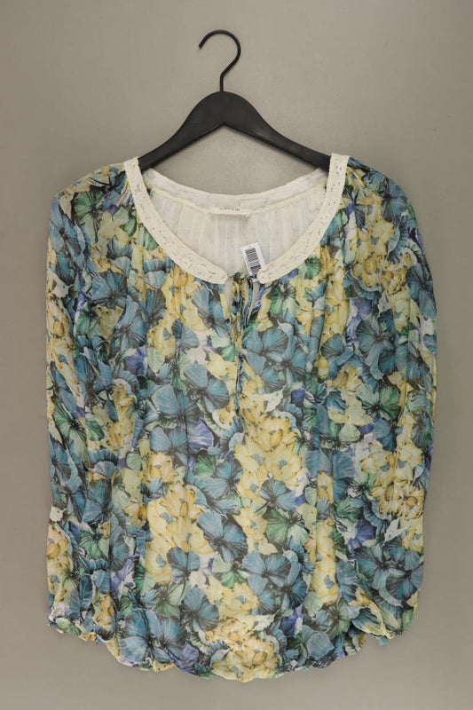 Cartoon Langarmbluse Gr. 38 mit Blumenmuster blau aus Viskose