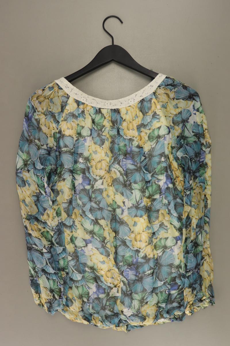 Cartoon Langarmbluse Gr. 38 mit Blumenmuster blau aus Viskose