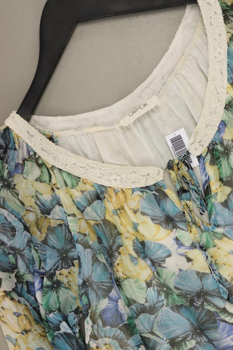 Cartoon Langarmbluse Gr. 38 mit Blumenmuster blau aus Viskose