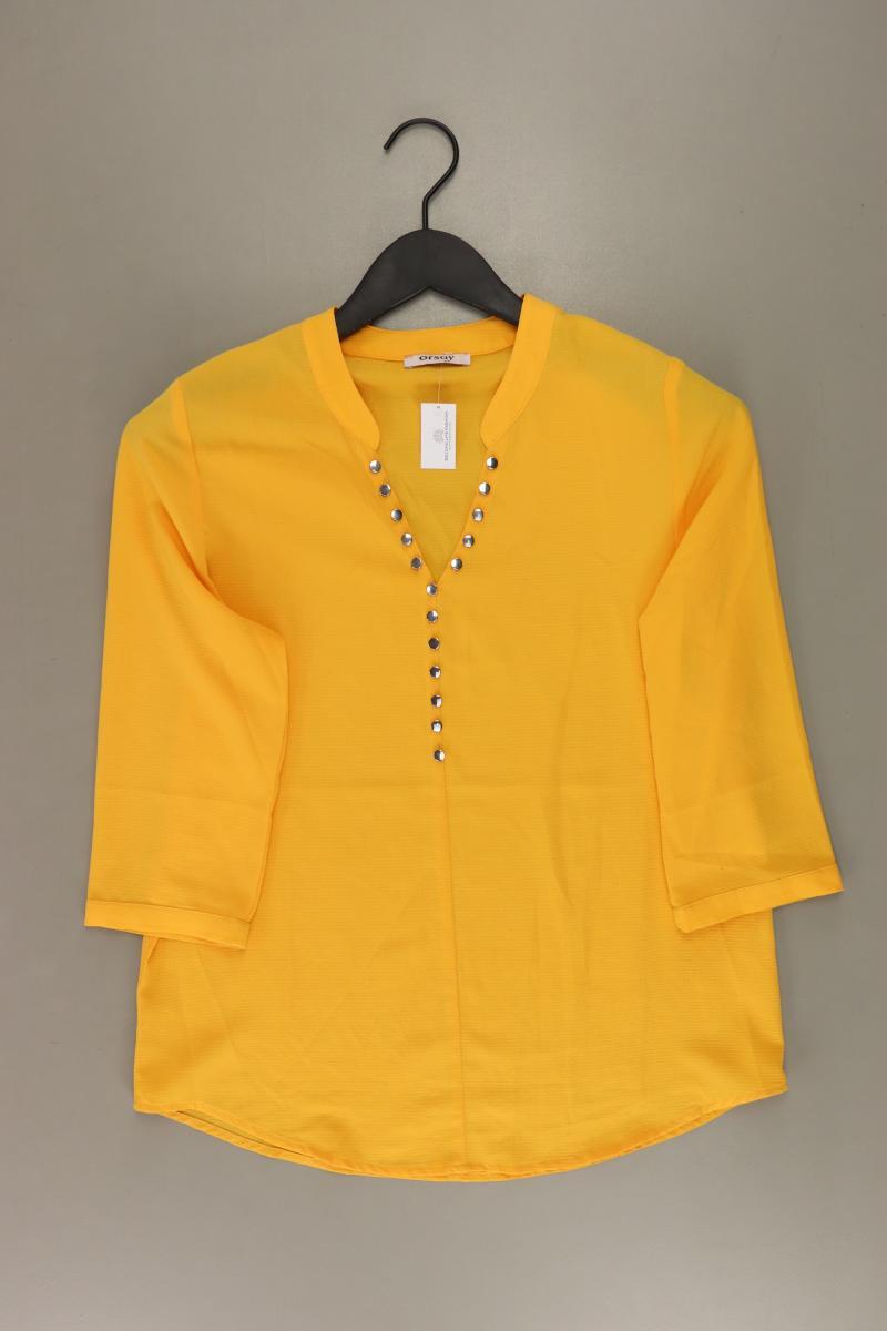 Bluse Gr. M 3/4 Ärmel mit Nieten gelb aus Polyester