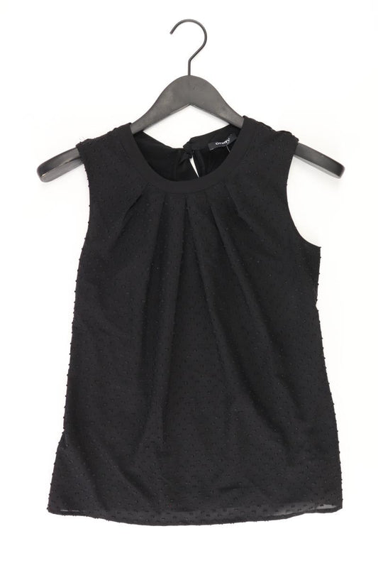 Schluppenbluse Gr. M Ärmellos schwarz aus Polyester